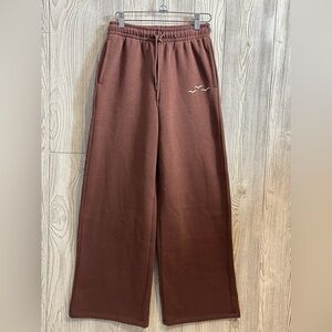 NEW! LAZYPANTS WIDE LEG Sweatpants Chocolate Brown Neutral Size XS Women Joggers